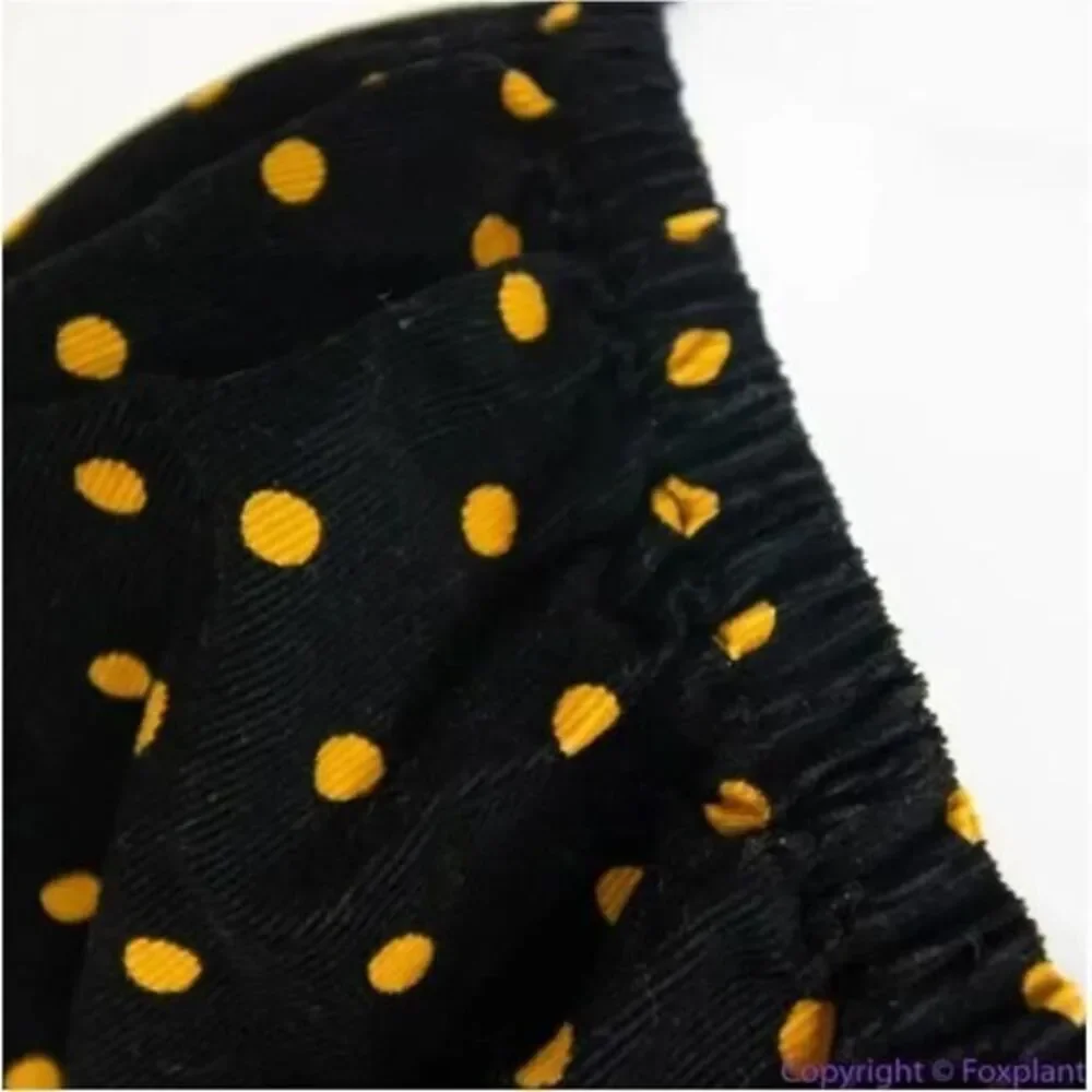 NWOT Madewell Corduroy Puff-Sleeve‎ Wrap Top in Oval Dot, 100% cotton, Black, M